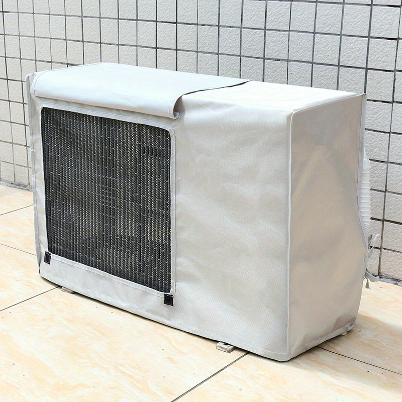 Ochiq havoda ishlatiladigan konditsioner qoplami, kumush rang, suv o'tkazmaydigan, quyosh va yomg'irga qarshi, yarim yoki to'liq to'plam