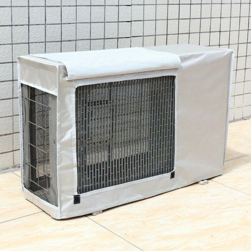 Ochiq havoda ishlatiladigan konditsioner qoplami, kumush rang, suv o'tkazmaydigan, quyosh va yomg'irga qarshi, yarim yoki to'liq to'plam