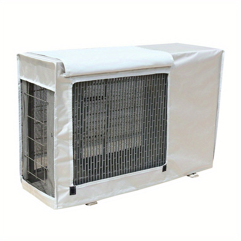 Ochiq havoda ishlatiladigan konditsioner qoplami, kumush rang, suv o'tkazmaydigan, quyosh va yomg'irga qarshi, yarim yoki to'liq to'plam