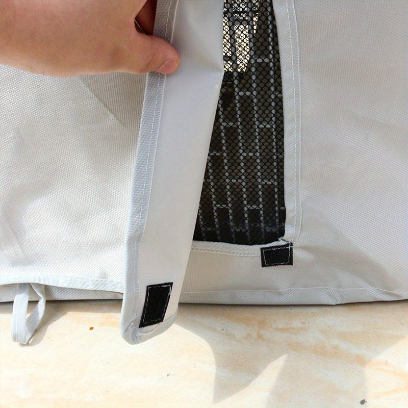 Ochiq havoda ishlatiladigan konditsioner qoplami, kumush rang, suv o'tkazmaydigan, quyosh va yomg'irga qarshi, yarim yoki to'liq to'plam