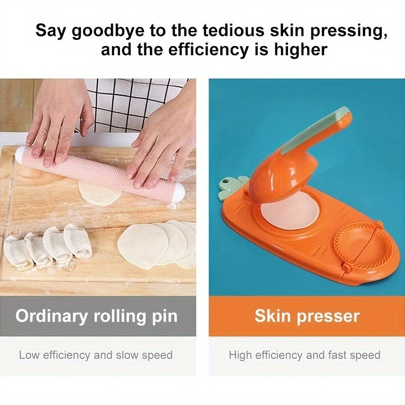Manual Dumpling Maker 2-in-1 Dough Press and Skin Wrapping Tool for Beginners