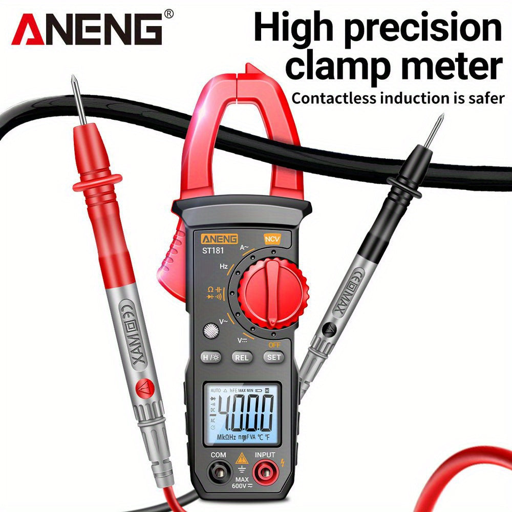 ANENG ST181 Ma'lumotlarni ko'rsatish raqamli qamchi o'lchagichi AC tok uchun, DC/AC voltaj uchun multimetre, ammetre, voltaj tester, Amp, Hz, sig'im, NCV, Ohm