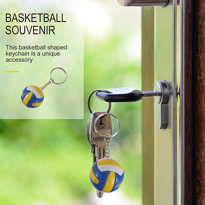 Juego de 4 llaveros de silicona de voleibol para bolsos y mochilas
