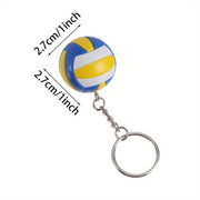 Juego de 4 llaveros de silicona de voleibol para bolsos y mochilas