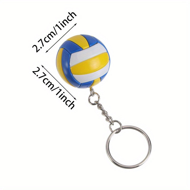 Juego de 4 llaveros de silicona de voleibol para bolsos y mochilas