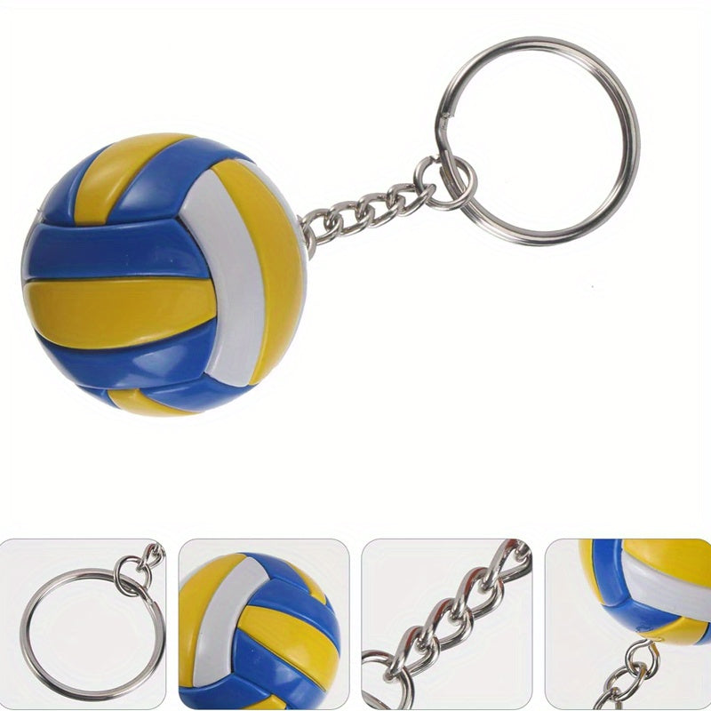 Juego de 4 llaveros de silicona de voleibol para bolsos y mochilas