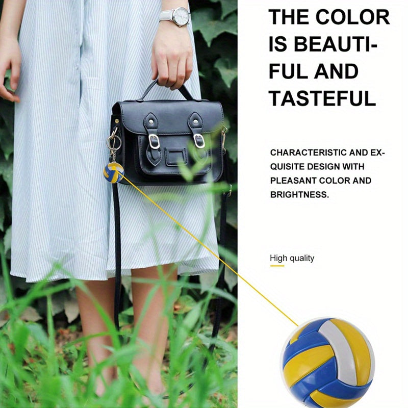 Juego de 4 llaveros de silicona de voleibol para bolsos y mochilas
