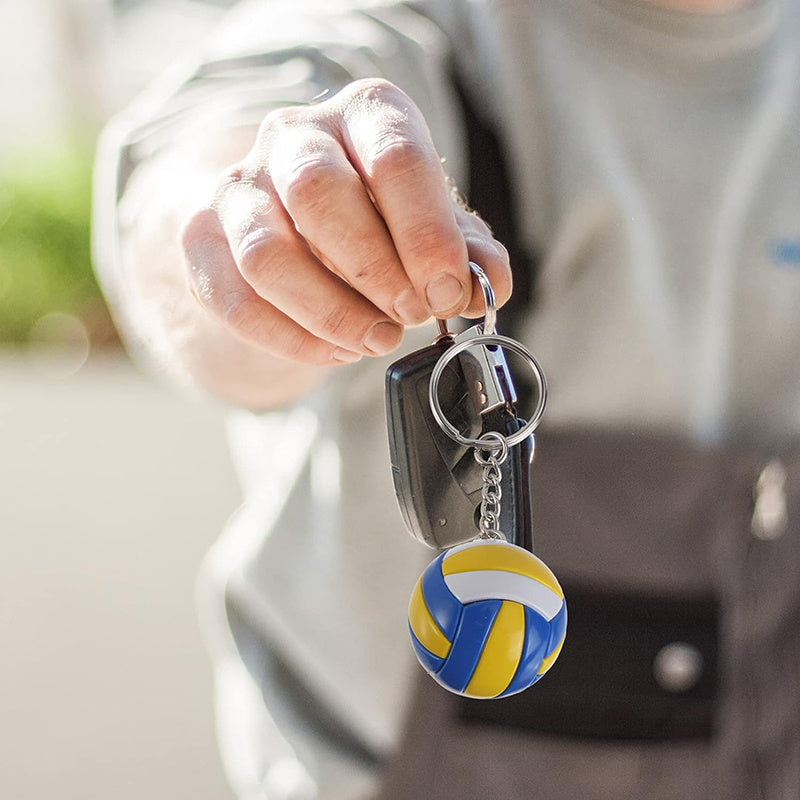 Juego de 4 llaveros de silicona de voleibol para bolsos y mochilas