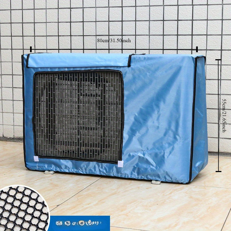 Ochiq havoda ishlatiladigan konditsioner qoplami, kumush rang, suv o'tkazmaydigan, quyosh va yomg'irga qarshi, yarim yoki to'liq to'plam