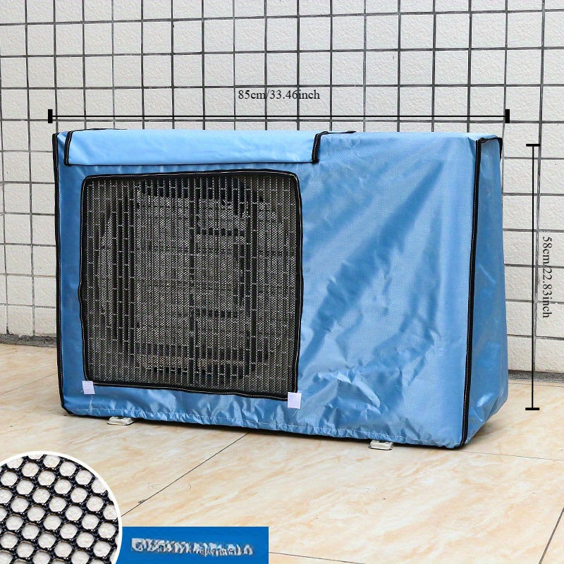 Ochiq havoda ishlatiladigan konditsioner qoplami, kumush rang, suv o'tkazmaydigan, quyosh va yomg'irga qarshi, yarim yoki to'liq to'plam