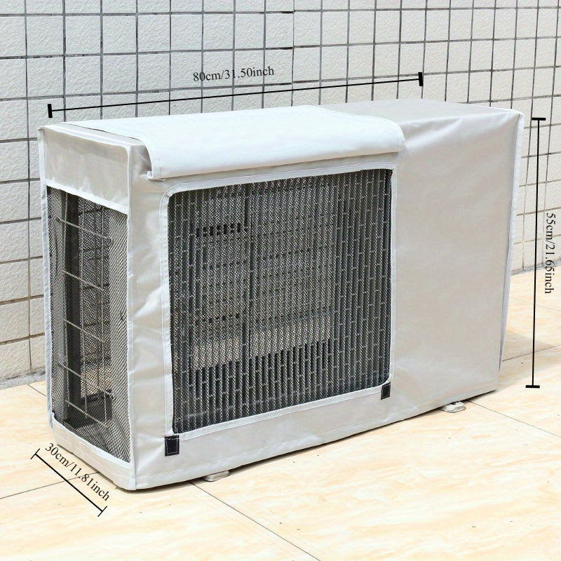 Ochiq havoda ishlatiladigan konditsioner qoplami, kumush rang, suv o'tkazmaydigan, quyosh va yomg'irga qarshi, yarim yoki to'liq to'plam