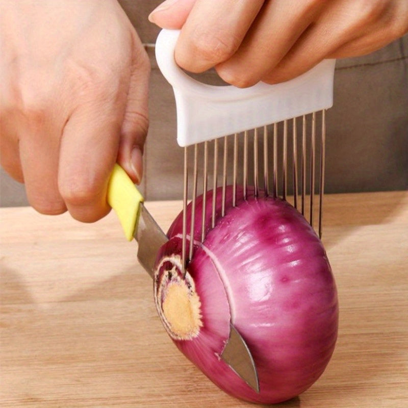 1pc Onion Slicer Manual Chopper with Easy-Grip Handle for Effortless Slicing