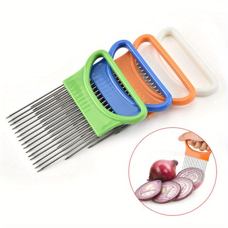 1pc Onion Slicer Manual Chopper with Easy-Grip Handle for Effortless Slicing