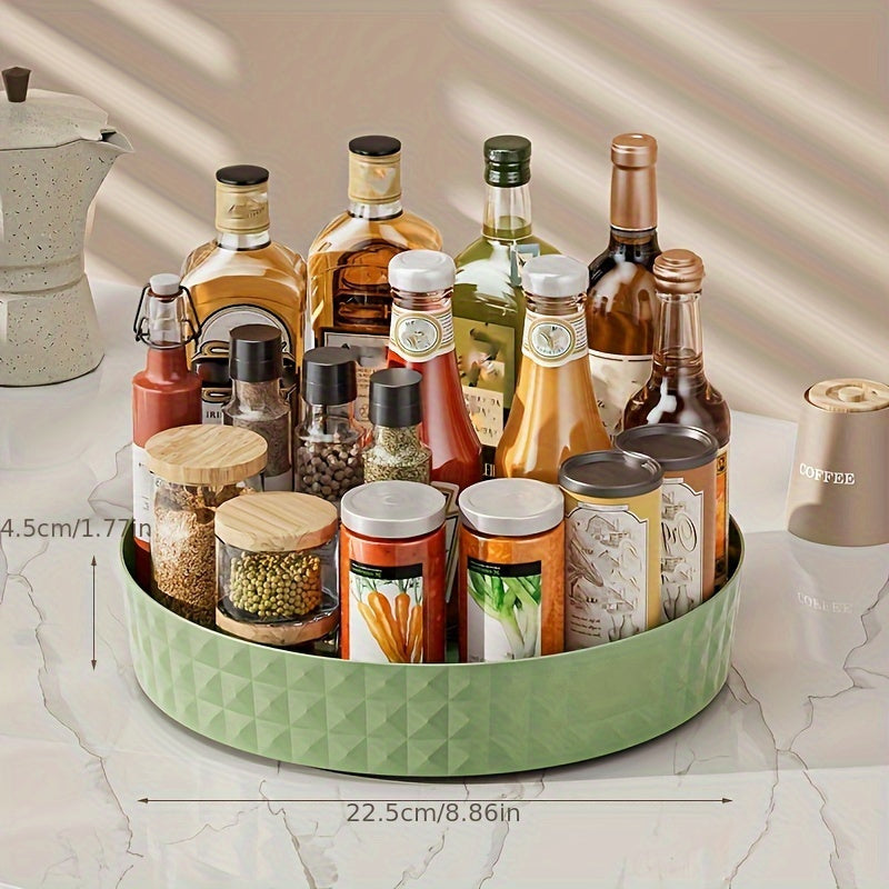 Rotating Kitchen Condiment Organizer Tray for Spices Oils and Vinegar Bottles