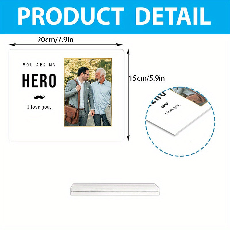 Кастомная акриловая табличка для папы: продуманный подарок на День отца или день рождения - персонализированный домашний декор, настольный знак с индивидуальным фото