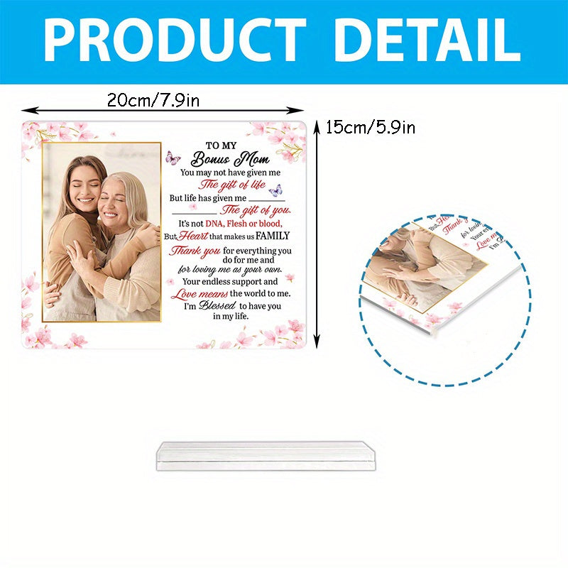 Индивидуальная акриловая фоторамка-планка для мамы с индивидуальным посланием, настольное украшение
