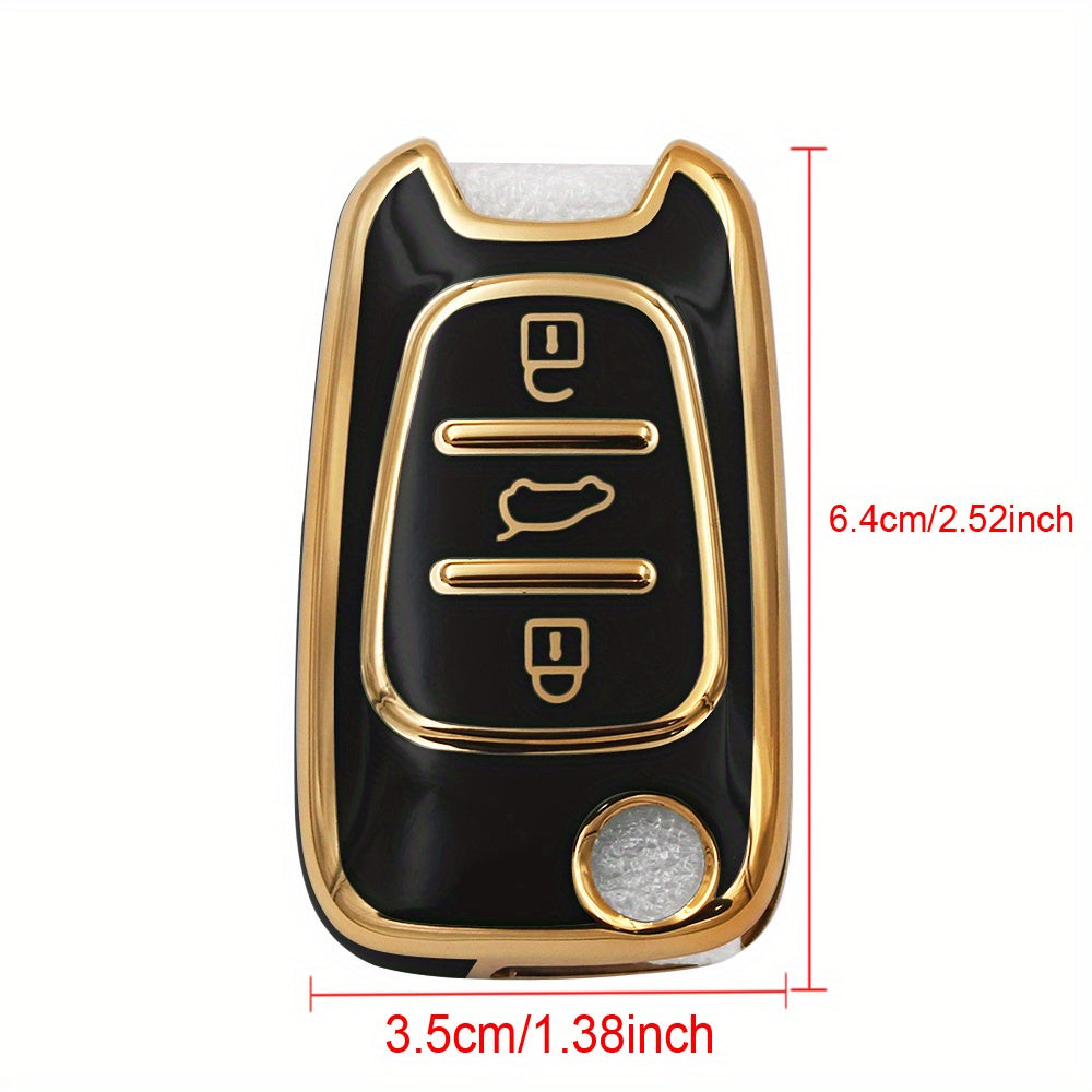 Car Key Fob Cover TPU for Hyundai Kia 3 Button Remote Protector Shell