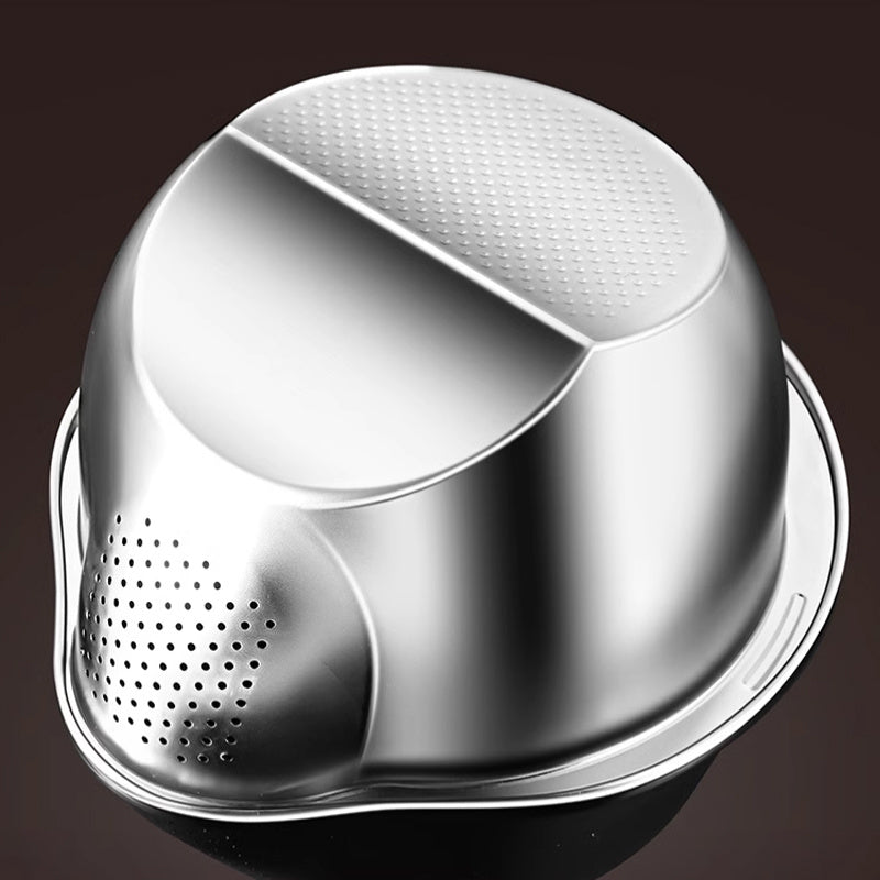 Stainless Steel Rice Washing Basket for Fruits Vegetables Grains Kitchen Utensil