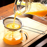 Set of 3 Stainless Steel Kitchen Strainers with Fine Mesh Skimmer Spoon Egg White Separator and Flour Sifter