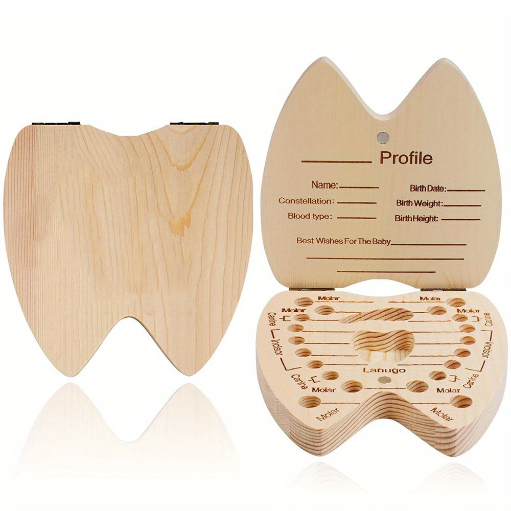 Wooden Keepsake Box for Kids Hexagonal Flip-Top Personalized with Initial and Name Purple Storage for Baby Teeth