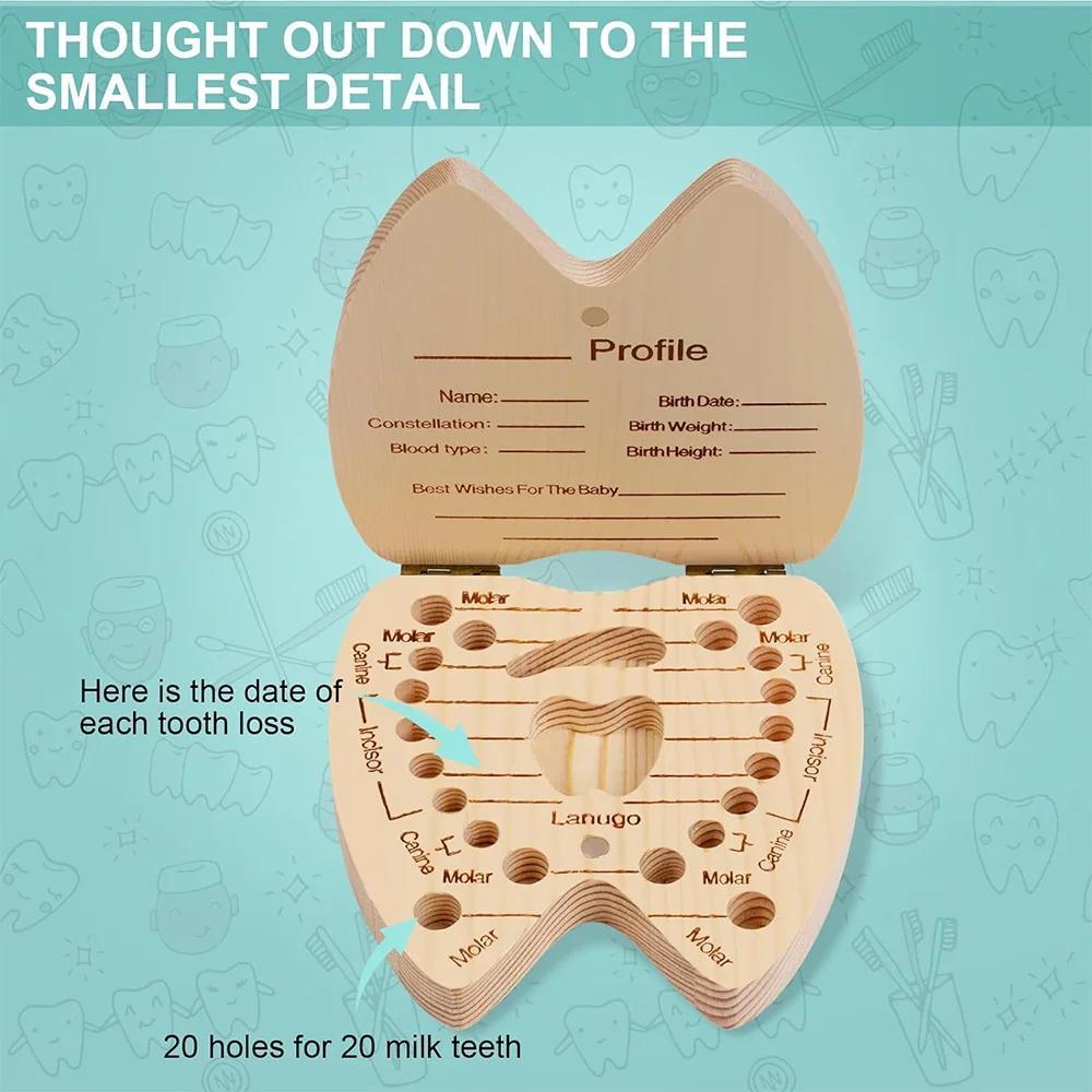 Wooden Keepsake Box for Kids Hexagonal Flip-Top Personalized with Initial and Name Purple Storage for Baby Teeth