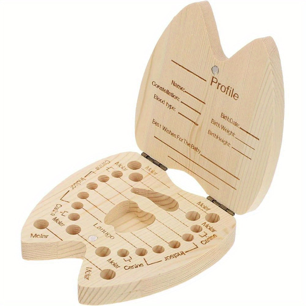 Wooden Keepsake Box for Kids Hexagonal Flip-Top Personalized with Initial and Name Purple Storage for Baby Teeth