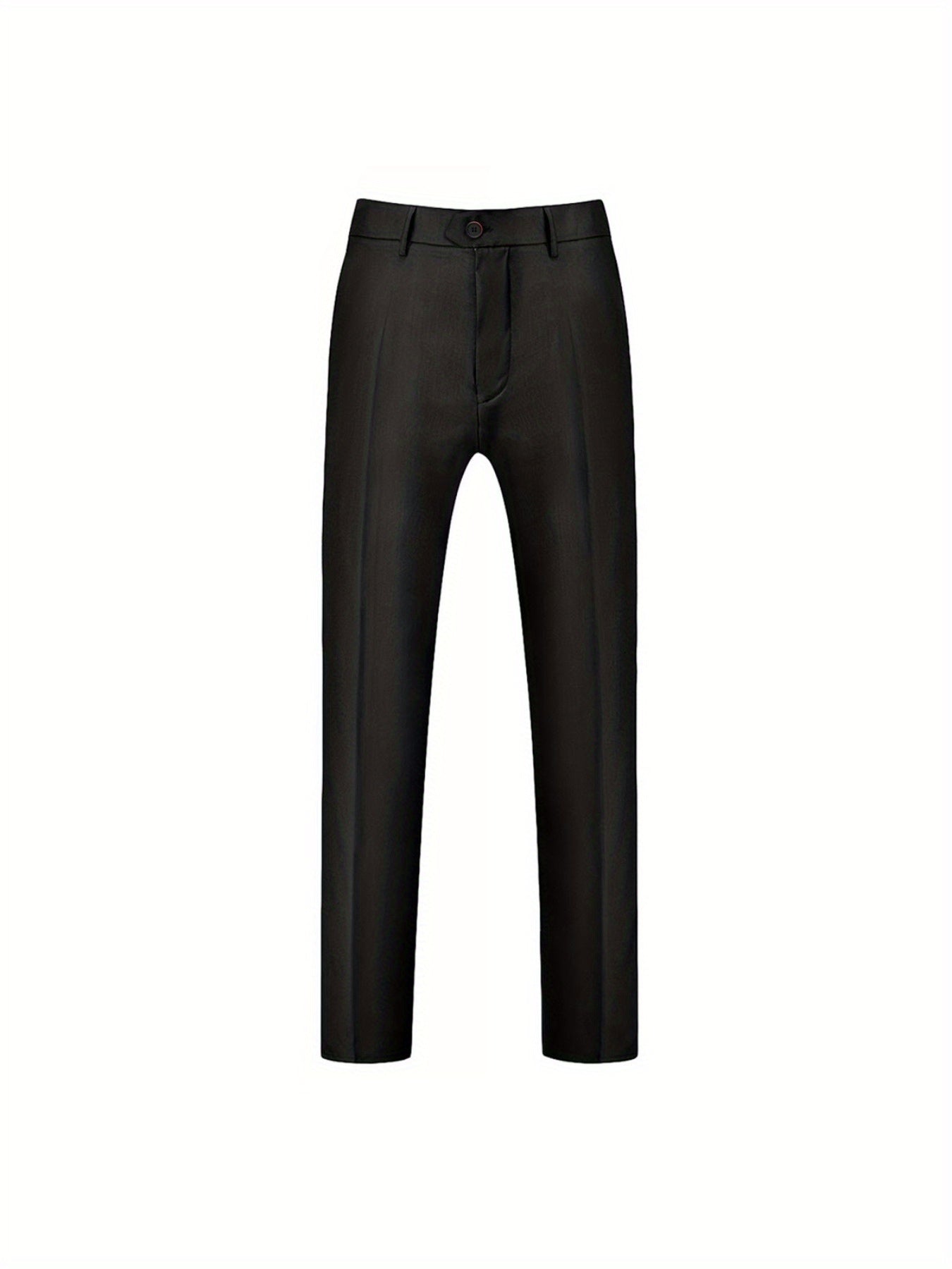 Men's Solid Color Woven Polyester Three-Piece Suit Set with Lapel Collar and Long Sleeves