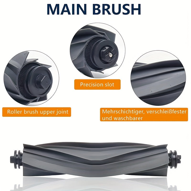 Аксессуары для роботизированной пылесосы Dreame L20 Ultra включают 1 основную щетку, 4 фильтра, 4 салфетки, 4 боковые щетки, 6 мешков для пыли и 1 чистящую щетку.