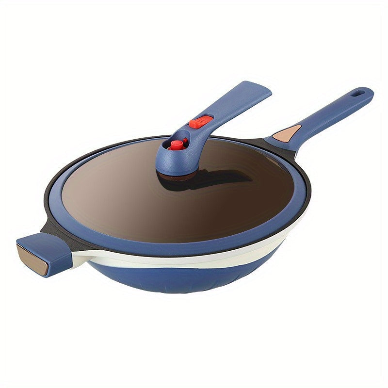 Titanium Wok 32cm with Steamer Non-Stick Flat Bottom for All Stovetops