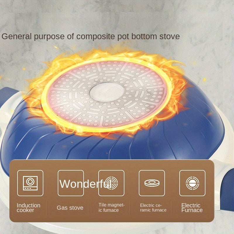 Titanium Wok 32cm with Steamer Non-Stick Flat Bottom for All Stovetops