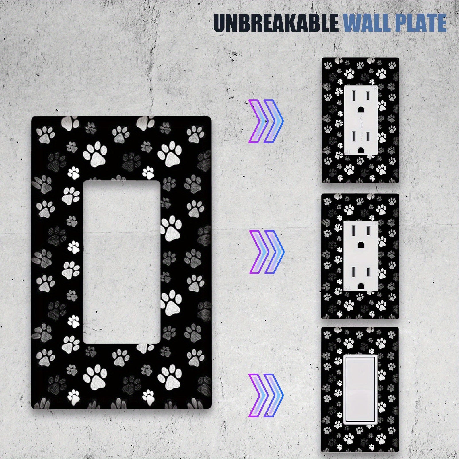 Ital dog izlari devor plitkasi, bitta o'zgaruvchan kalit qopqog'i bilan, elektr energiyasi talab qilinmaydi, turli xonalar uchun mos, mustahkam dizayn.