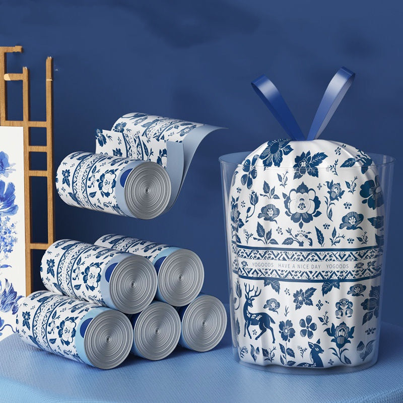 Koʻk Retro chiqindilar sumkasi toʻplami 32/64/94 ta, katta sigʻim, qayta ishlash va uy uchun