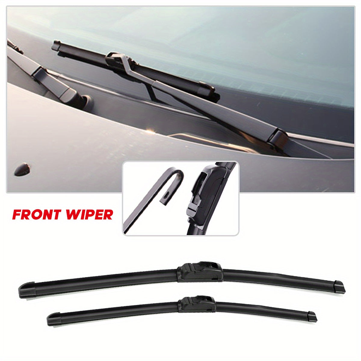 Front And Rear Wiper Blades Set for SUV 66cm 40cm 28cm Clear Windshield