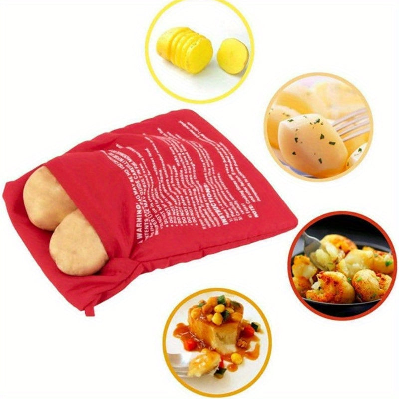 Convenient Cooker Bag for Potatoes and Corn Fits 4 Large Items Fast Meal Snack Safe Fabric