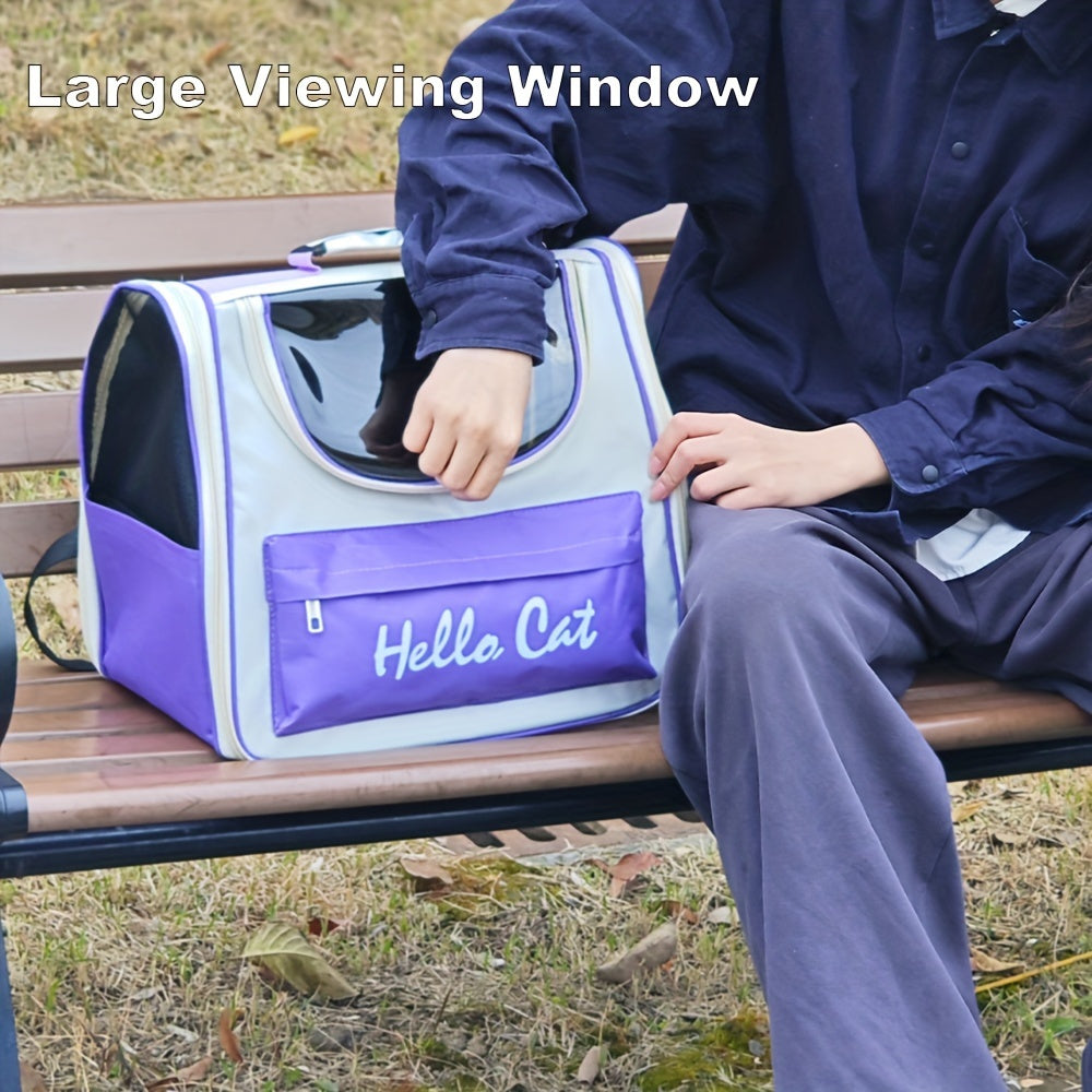 Mochila portabebés transpirable para mascotas de todas las estaciones para gatos y perros con cierre de cremallera