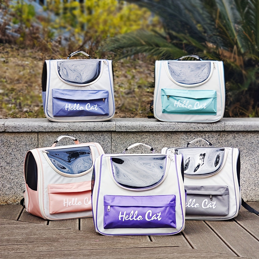 Mochila portabebés transpirable para mascotas de todas las estaciones para gatos y perros con cierre de cremallera