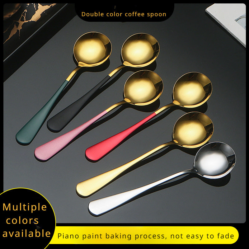Stainless Steel Long Handle Spoons Set of 4 for Coffee Desserts Home Restaurant