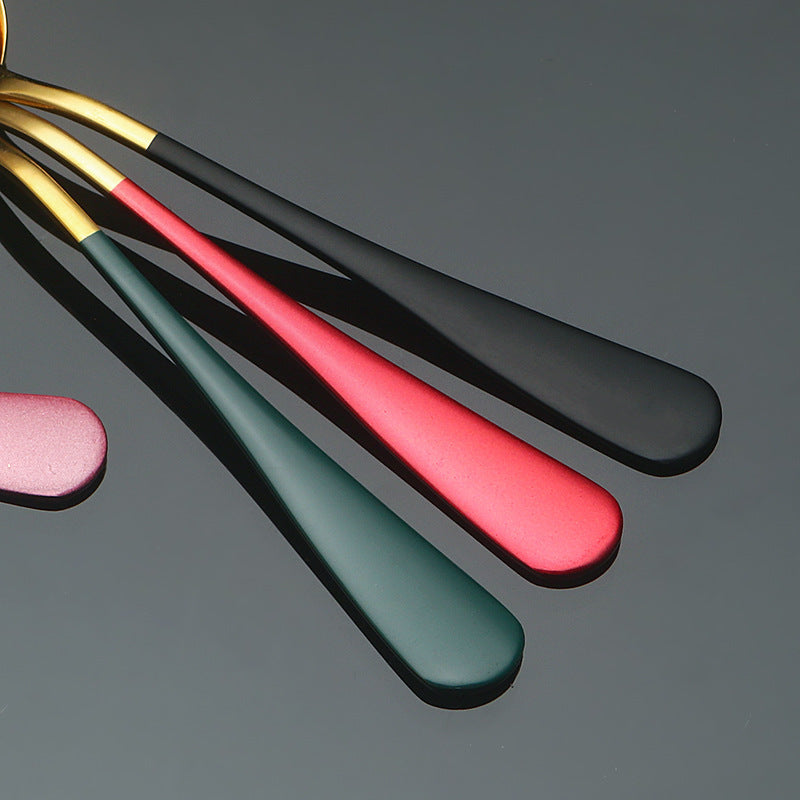 Stainless Steel Long Handle Spoons Set of 4 for Coffee Desserts Home Restaurant