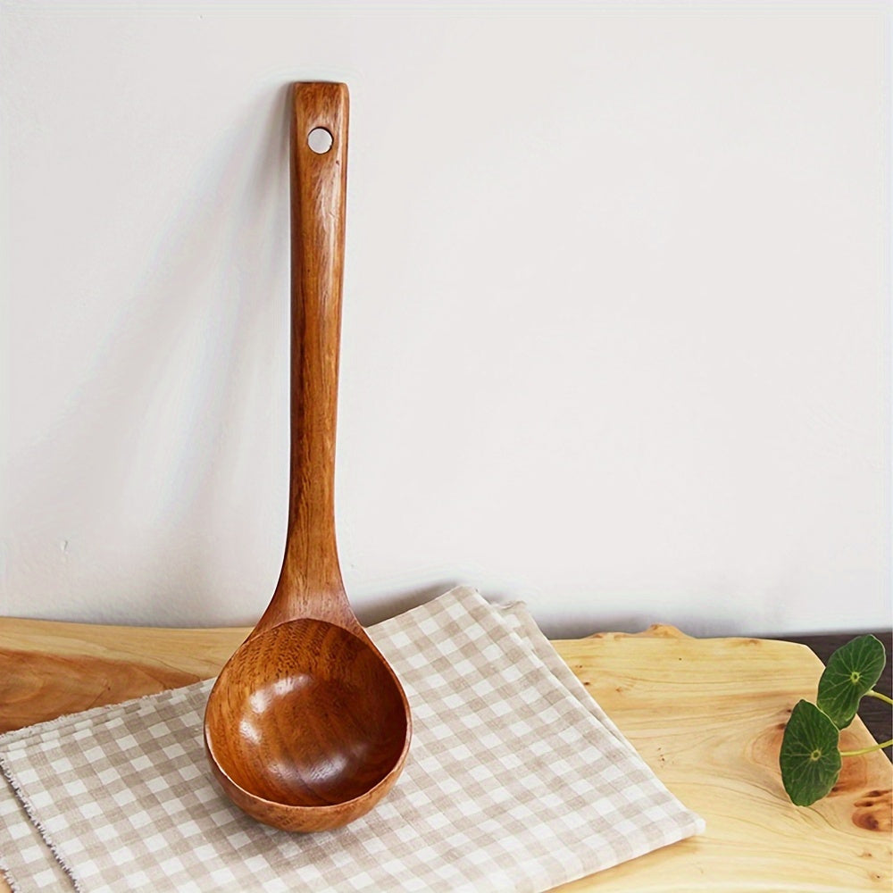 Wooden Spoon with Japanese Style Durable Kitchen Utensil for Cooking and Serving