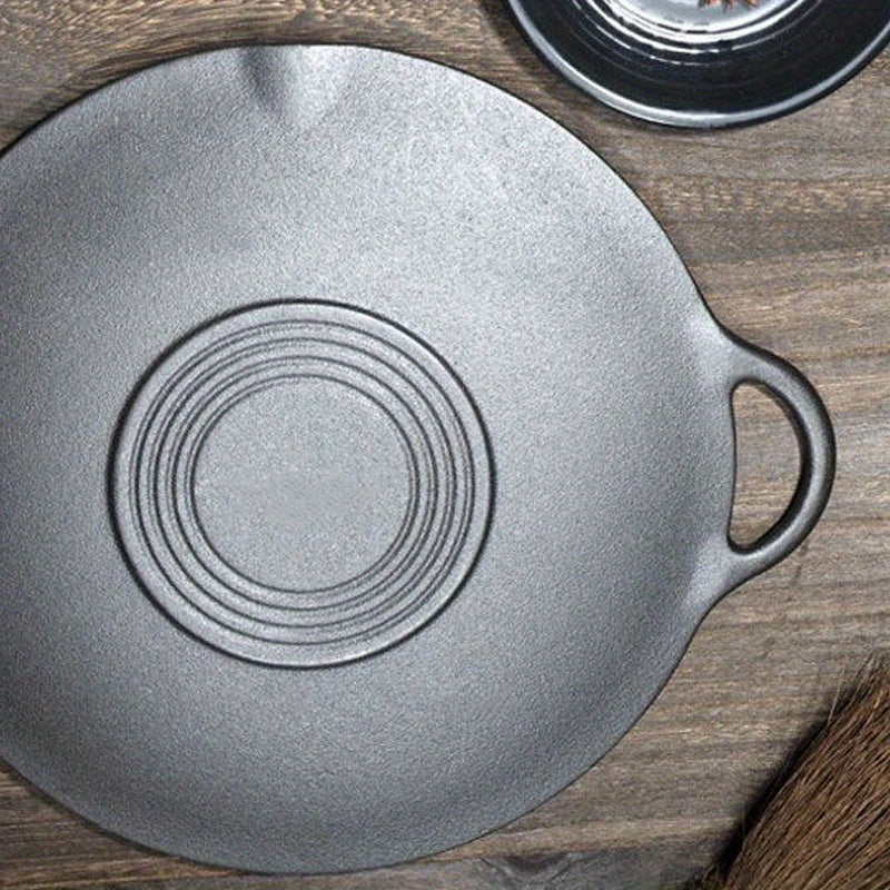 Cast Iron Skillet with Two Handles for Grilling and Frying Suitable for Gas and Induction Stoves