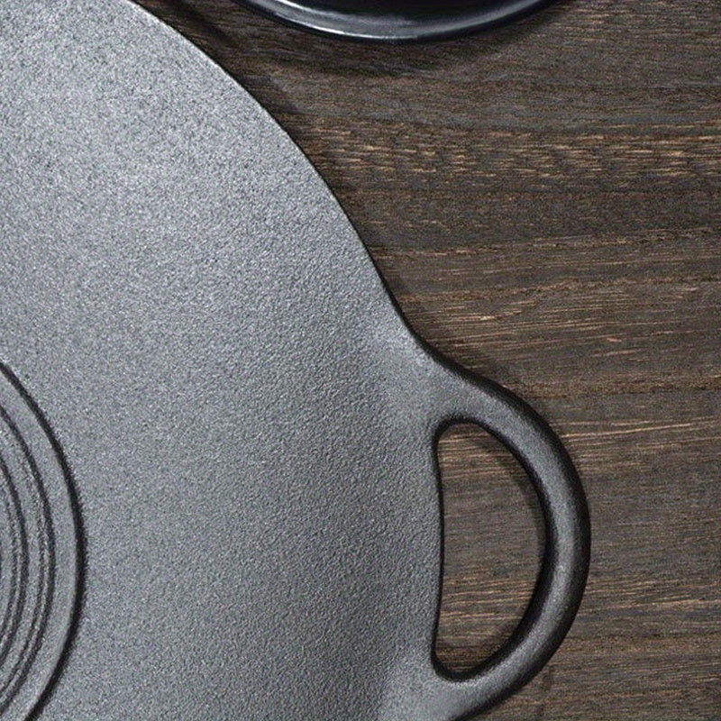 Cast Iron Skillet with Two Handles for Grilling and Frying Suitable for Gas and Induction Stoves