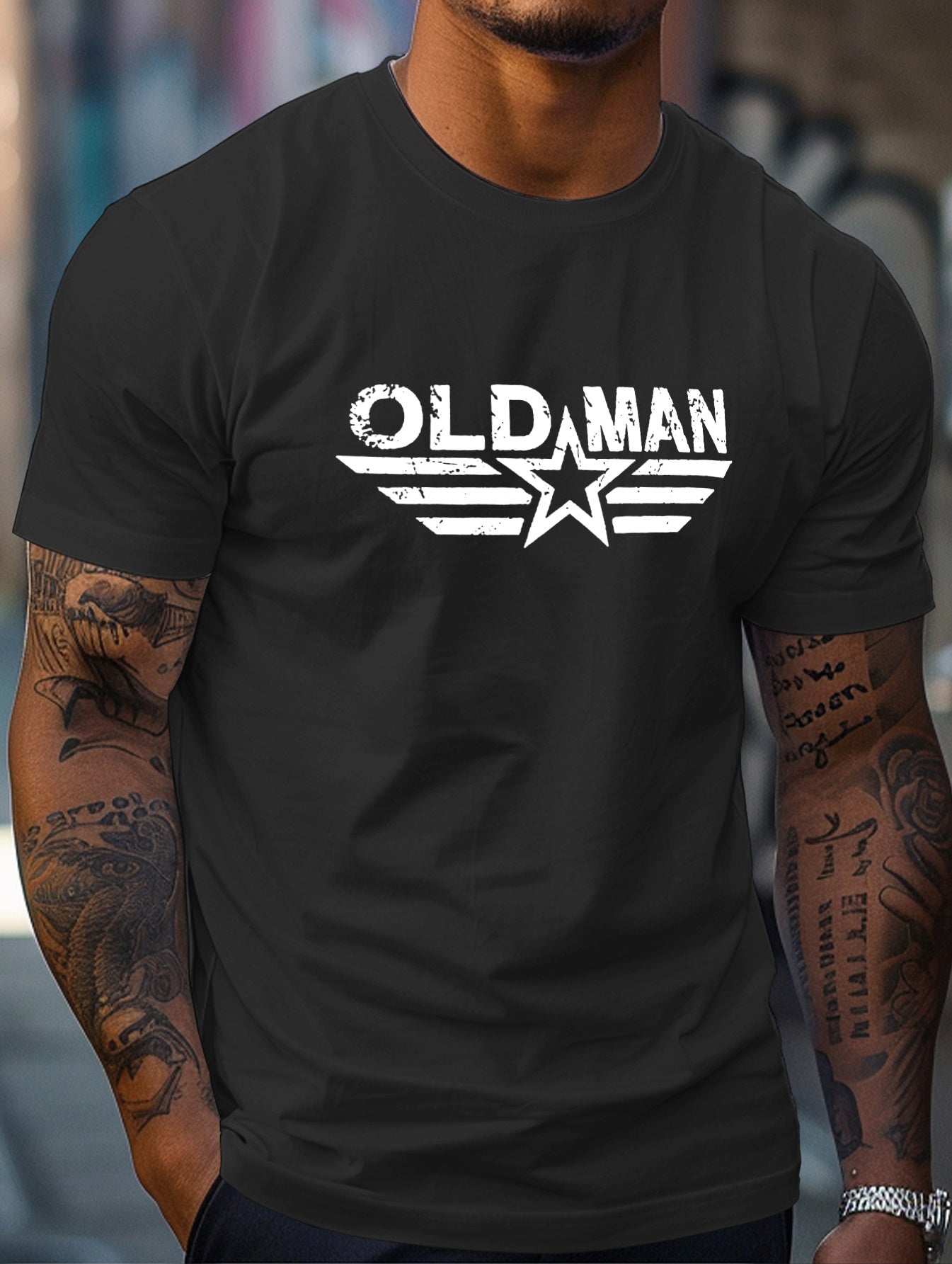 Мужская футболка из полиэстера с круглым вырезом, короткий рукав, обычный крой, летняя с графикой, увеличенного размера