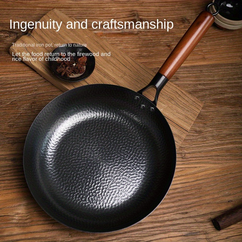 Chinese Wrought Iron Skillet 28cm Non-Stick for Steak Eggs Pancakes Handwash Only