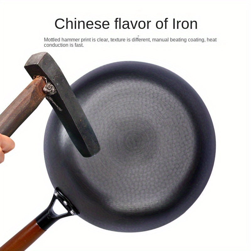 Chinese Wrought Iron Skillet 28cm Non-Stick for Steak Eggs Pancakes Handwash Only
