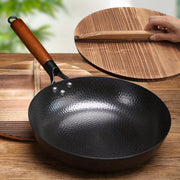 Chinese Wrought Iron Skillet 28cm Non-Stick for Steak Eggs Pancakes Handwash Only