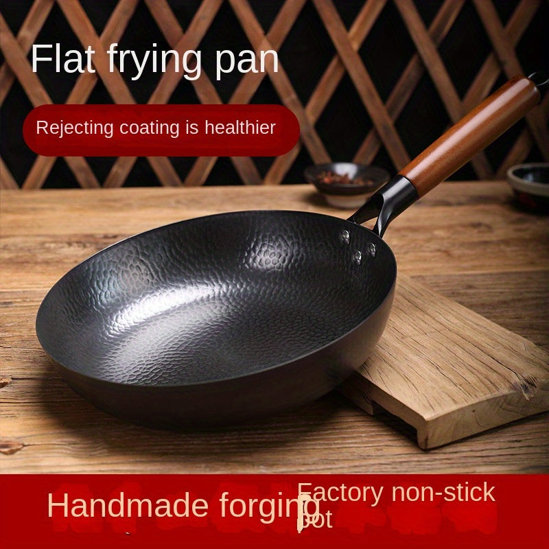 Chinese Wrought Iron Skillet 28cm Non-Stick for Steak Eggs Pancakes Handwash Only