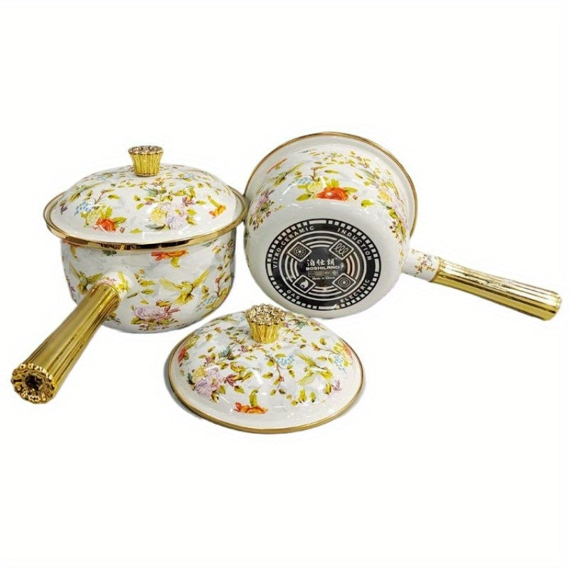 Многофункциональный эмалированный горшок 18 см для супа, рагу, кипячения, масла, нагрева, газа, электроэнергии