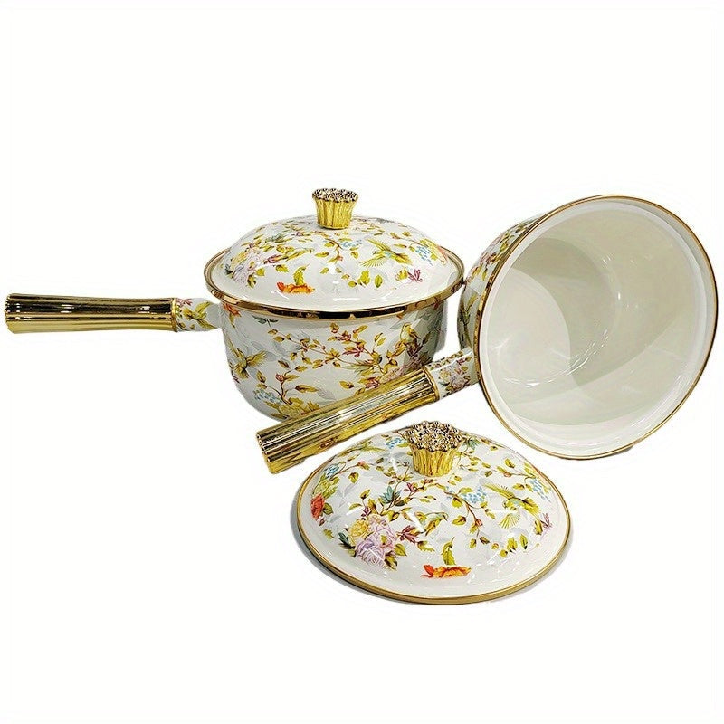 Многофункциональный эмалированный горшок 18 см для супа, рагу, кипячения, масла, нагрева, газа, электроэнергии