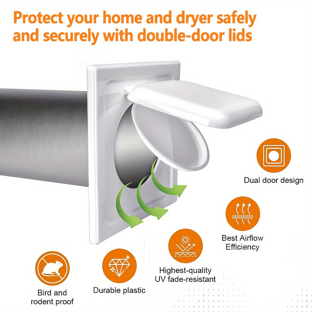 Наружная крышка вентиляционного отверстия с двойным клапаном, диаметр 10,16 см, пластик с УФ-ингибитором, без ловушки для ворса