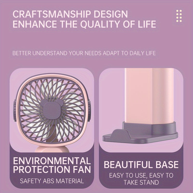 Ventilador portátil de mano con 3 velocidades Batería recargable por USB Enfriamiento de verano